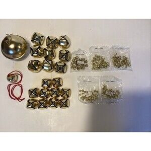 christmas bells vintage various sizes gold